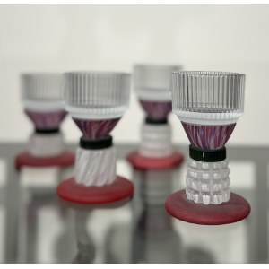 Pati Dubiel (1979), 4 pezzi di bicchieri HOT SHOT in vetro artistico