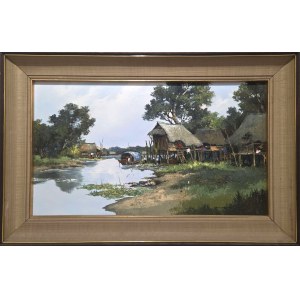Sam Somboon (20e siècle), Paysage rural, 1972*.