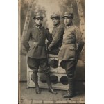 [Polish Army] Photograph of 3 young soldiers. Early l. 20.
