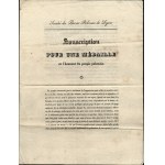 [Numismatics, November Uprising] MEDAILLE POLONAISE. Leaflet printing announcing plans to mint and subscribe to the "Polish Medal" to commemorate the anniversary of the November Uprising. Lyon, after November 15, 1831]