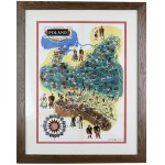 POLAND. Map of the Second Republic of Poland and tourist guide. Design: atelier " Mewa ", Cracow ca 1933. drukarnia Narodowa. Map designed by Jadwiga Gladki-Wajwód, Antoni Wajwód and Edward Manteuffel founders of atelier Mewa.