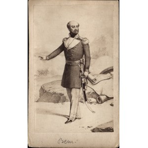 [XIX WIEK] BEM Józef. Fotografia CDV ryciny przedst. gen. Józefa Bema (1794-1850)