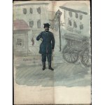 [Lviv, City Guard] Uniform design for Lviv city excise guard from 1908.