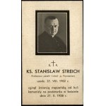 STREICH Stanislaw] Posthumous hourglass. Rev. Stanislaw Streich Pastor of the parish of Luboń p. Poznan born. 27. VIII. 1902 died a martyr