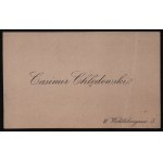 [CHŁĘDOWSKI Casimir] Visiting ticket. Casimir Chlędowski (1843-1920). IV. Wohllebengasse 5.