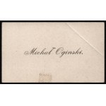 [OGIÑSKI Michal] Visit tickets. Michal Oginski (1849-1902), count, art collector, owner of estate in Plungiany.