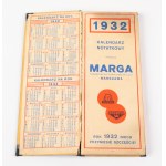 [Notes of the driver of the President of Cracow Mieczyslaw Kaplicki] Advertising calendar Amada - Dagoma. Note calendar 1932 is dedicated to MARGA Commercial Society SP. Z O.O. Warsaw.