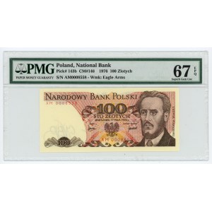 100 Gold 1976, series AM 0008558, PMG 67 EPQ