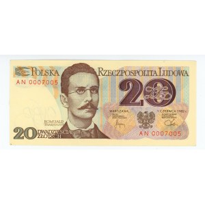 20 or 1982, série AN 0007005