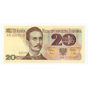 20 or 1982, série AN 0007077