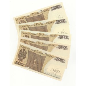 500 Gold 1982, EL,EK,EH,EG,EF series, set of 5 pieces