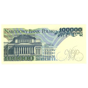 100.000 zloty 1990, serie AS 0000150, numero basso