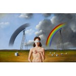 Rafał Olbiński (b. 1943, Kielce), "Two Rainbows".