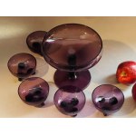 Platter and 5 eggplant bowls