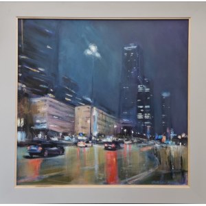 Romuald Gałecki, Warszawa, ul. Emilii Plater nocą