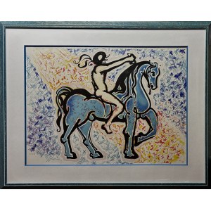 Salvador DALI (1904-1989) Vittoria Dell'Uomo Primitivo (Vítězství primitivního člověka) z cyklu Les Vitraux (Vitráže), 1974