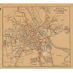 Plan of the network of streetcars and buses of the city of Warsaw [II RP].