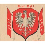 Patriotic illustration on the occasion of the 3rd of May [Warsaw 1916].
