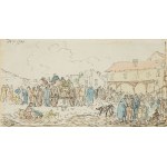 Jan Piotr Norblin de la Gourdaine (1745-1830), Market day in Opole Lubelskie, 1794