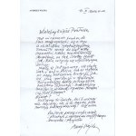 Wajda Andrzej- Handwritten letter with reflections on the role of the artist and Public Television [10.III.2000].