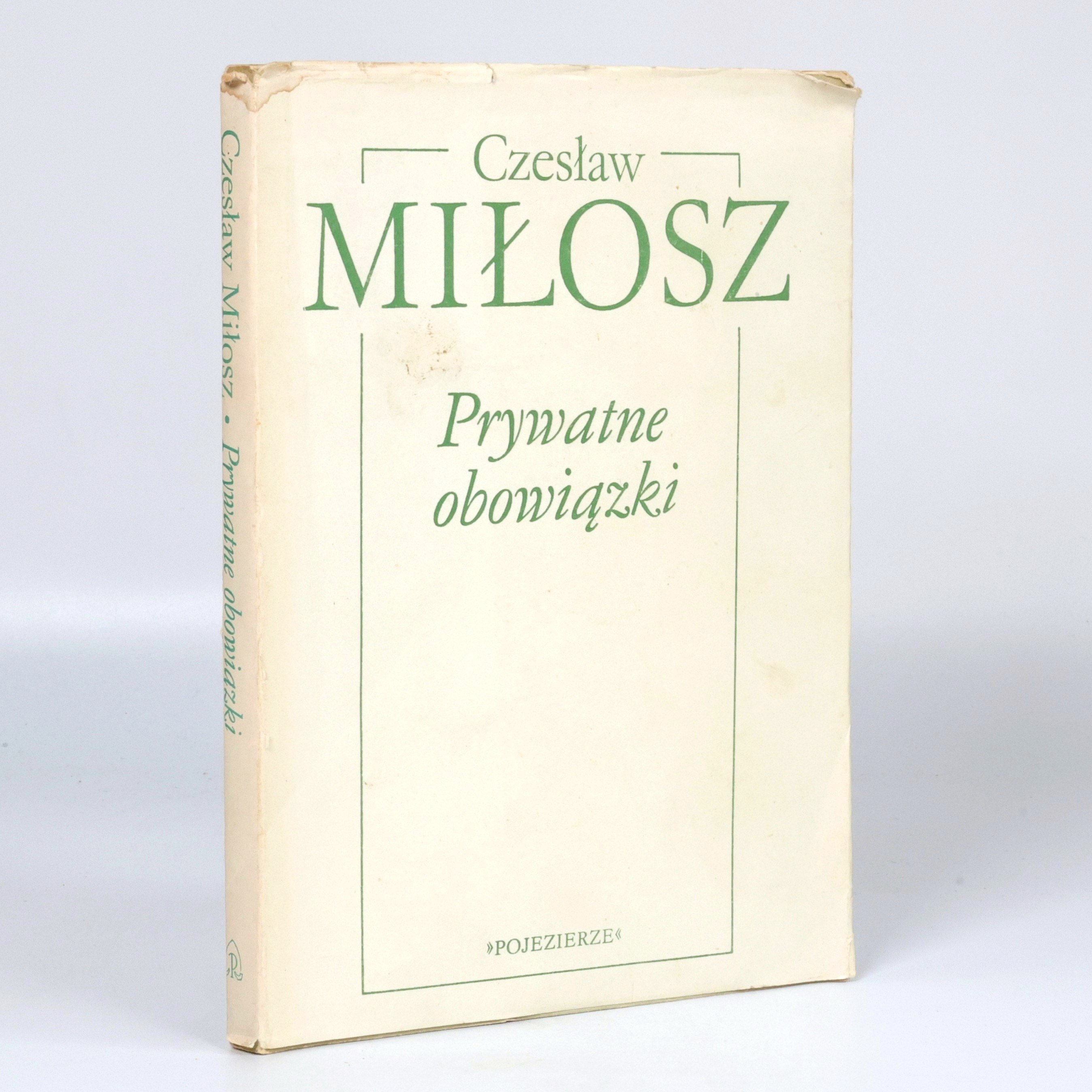 Czesław Miłosz, Prywatne obowiązki, autograf Czesława Miłosza