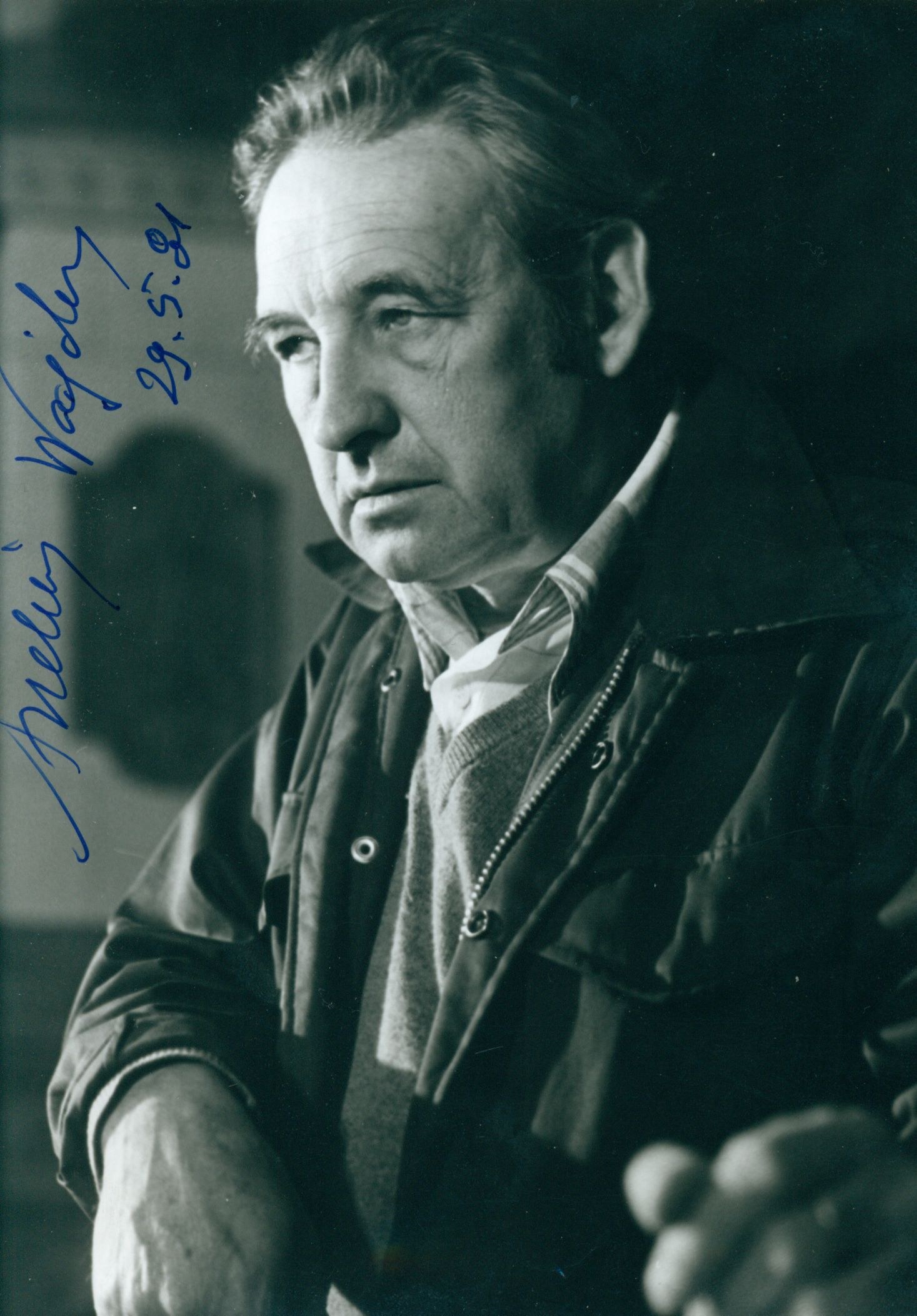 Andrzej Wajda, fotografia z podpisem