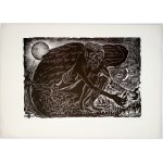 Chomicz Witold- The demolition of Warsaw. Signed woodcut [1944].