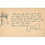 Gen. Józef Haller. Postcard with a reproduction of an entry for the Landowners
