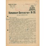 Defenzyva Communiqué No. 1, 1920. WP counterintelligence (communist agitation, soldier councils, Czech espionage, Eastern Galicia)