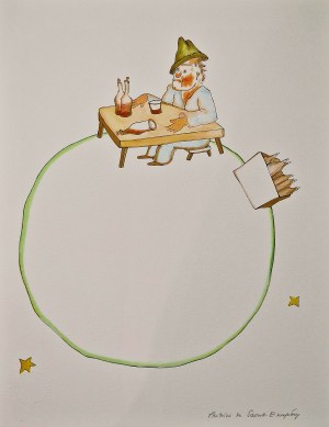 Antoine de Saint-Exupéry (1900 - 1944), Maly Książe odwiedza planetę Pijaka, 2023 (1943)