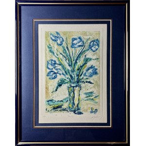 Jean-Marie Guiny (1954-2010) Blue Tulips, 1984