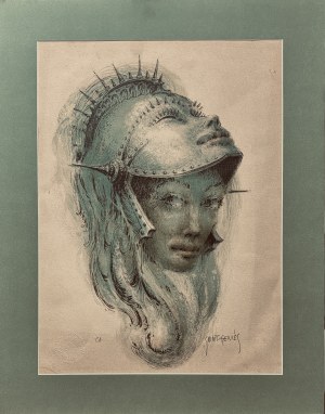 Francis Lassus de SAINT-GENIES (1925-2018), Kobieta w mitologicznym kasku, 1972