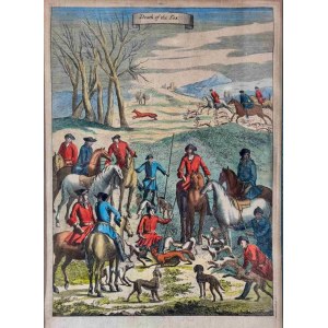 Richard Blome (1635-1705) the death of fox z cyklu Gentlemans Recreation, 1686