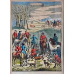 Richard Blome (1635-1705) the death of fox z cyklu Gentlemans Recreation, 1686