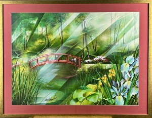 Raymond Poulet (ur.1934) Japanese Garden (Ogród Japoński),1984