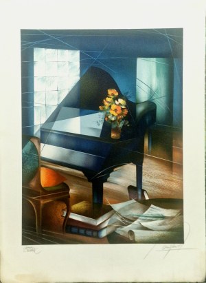 Raymond Poulet (ur.1934) Le Piano Bleu,1983
