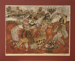 Theo TOBIASSE (1927-2012), „Wszystkie piękności otwierają swoje młode kwiaty” (Tout de Beautes Ouvrant Leurs Jenues Fleurs), lata 70-te