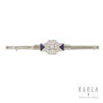 Art déco brooch with sapphires, 1920s-1930s