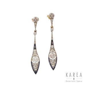Art déco long earrings, 1920s-1930s