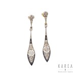 Art déco long earrings, 1920s-1930s