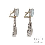 Earrings with aquamarines, mid-20th century