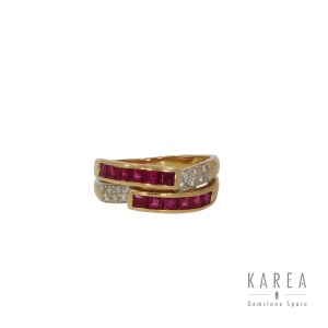 Ring with rubies, 1940s-50s