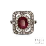 Ring with ruby, 1920s-1930s