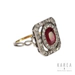 Ring with ruby, 1920s-1930s