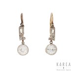 Art déco earrings with diamonds, 1920s-1930s