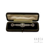 Diamond bar brooch, early 20th century