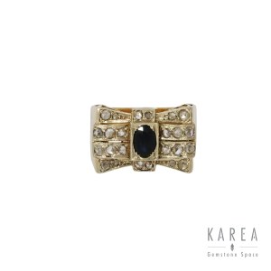 Ring with bow motif, 1940s-50s