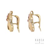 Synthetic ruby earrings, 1950s-60s