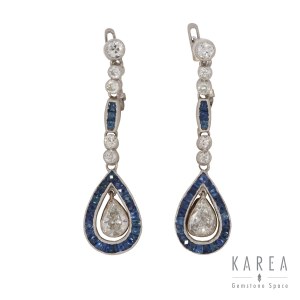 Earrings-drops, art déco, 1st half of the 20th century