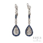 Earrings-drops, art déco, 1st half of the 20th century